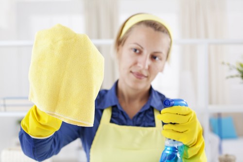 Professional cleaning equipment in a safe work setting